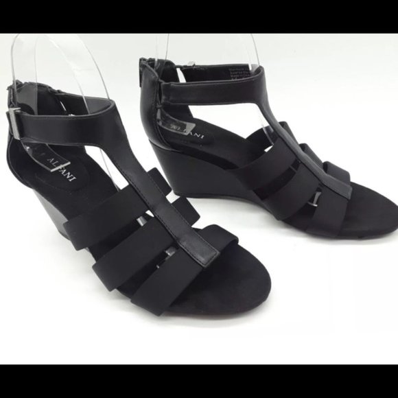 alfani black wedge sandals
